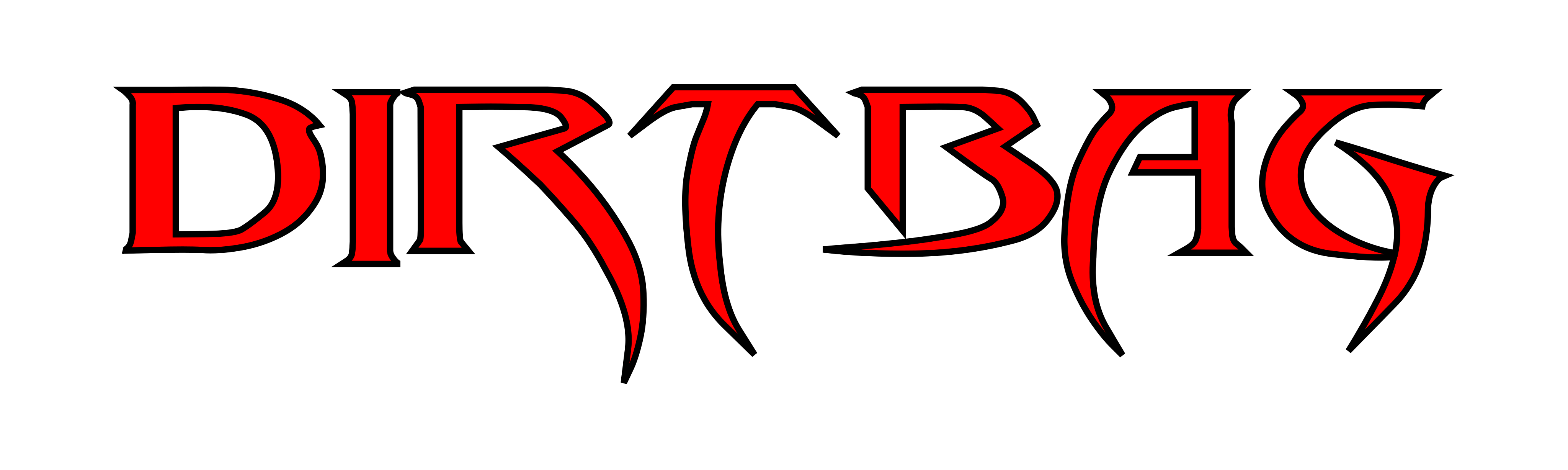 Dirtbag Logo Rechthoek Zwart Rood